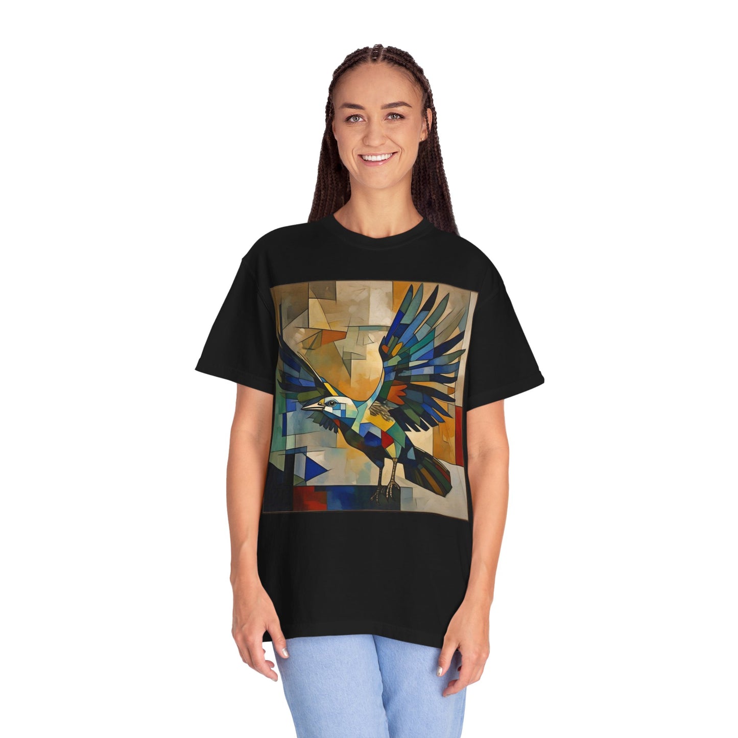 Colorful Bird Art Unisex T-Shirt - Vibrant Garment-Dyed Tee