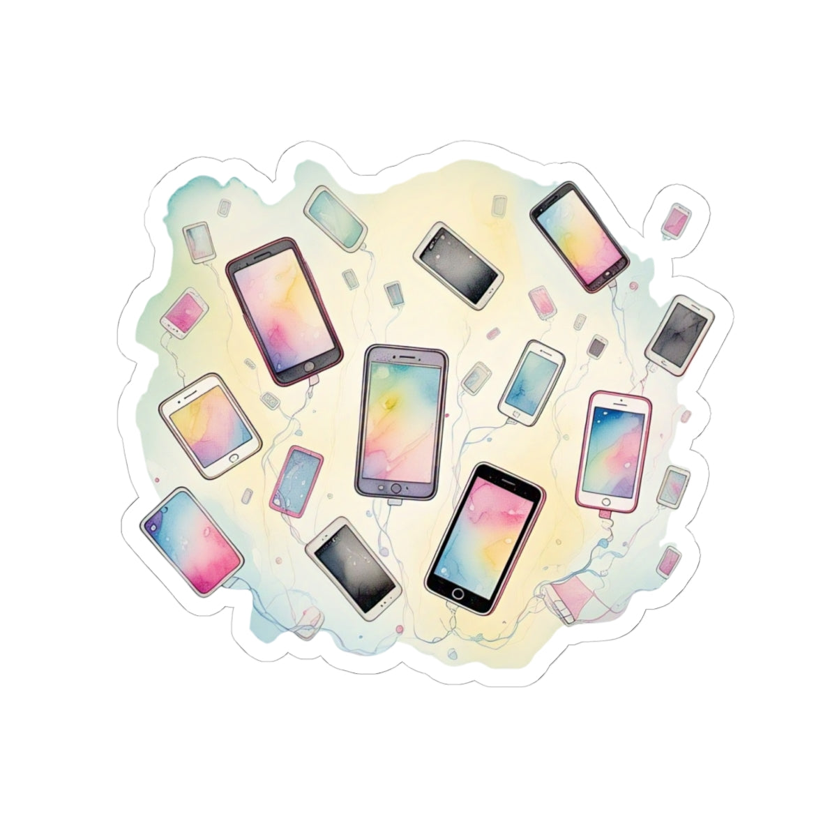 Colorful Phone Stickers - Whimsical Tech Art
