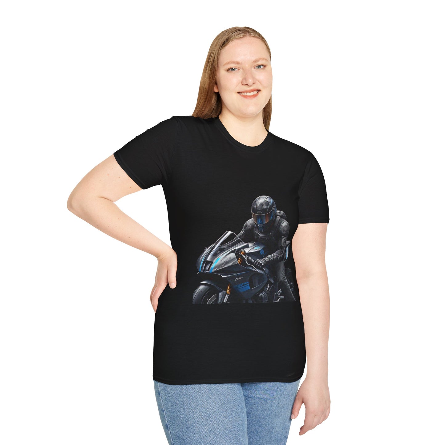 Motorcycle Rider Tee - Unisex Softstyle T-Shirt