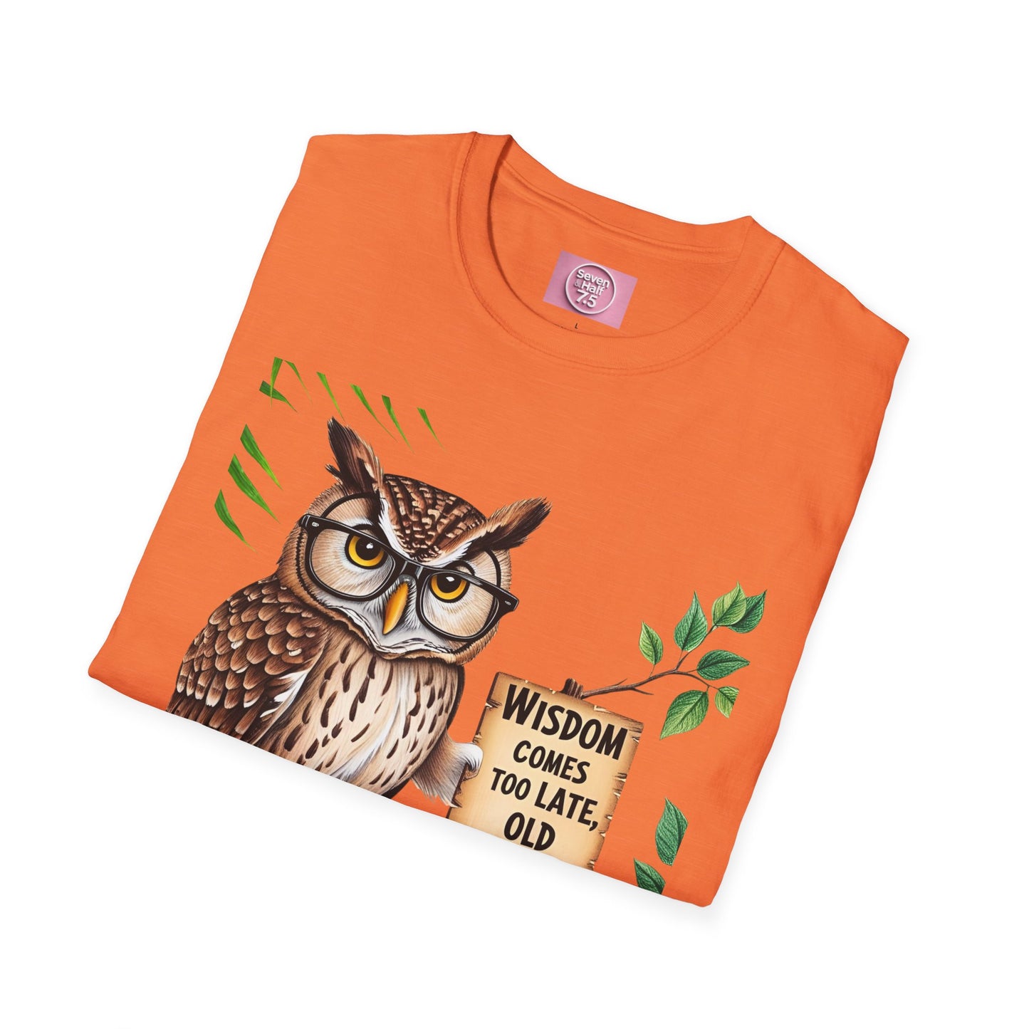 Wisdom Owl Unisex Softstyle T-Shirt - Inspirational Nature Tee