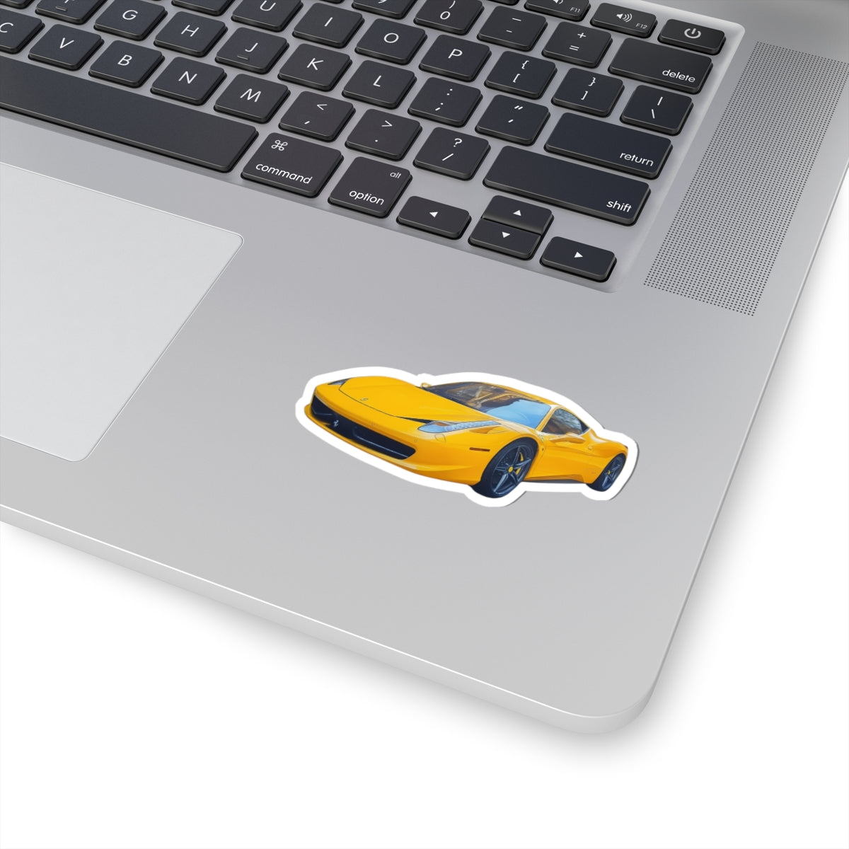 Vibrant Yellow Sports Car Kiss-Cut Stickers - Perfect for Car Enthusiasts