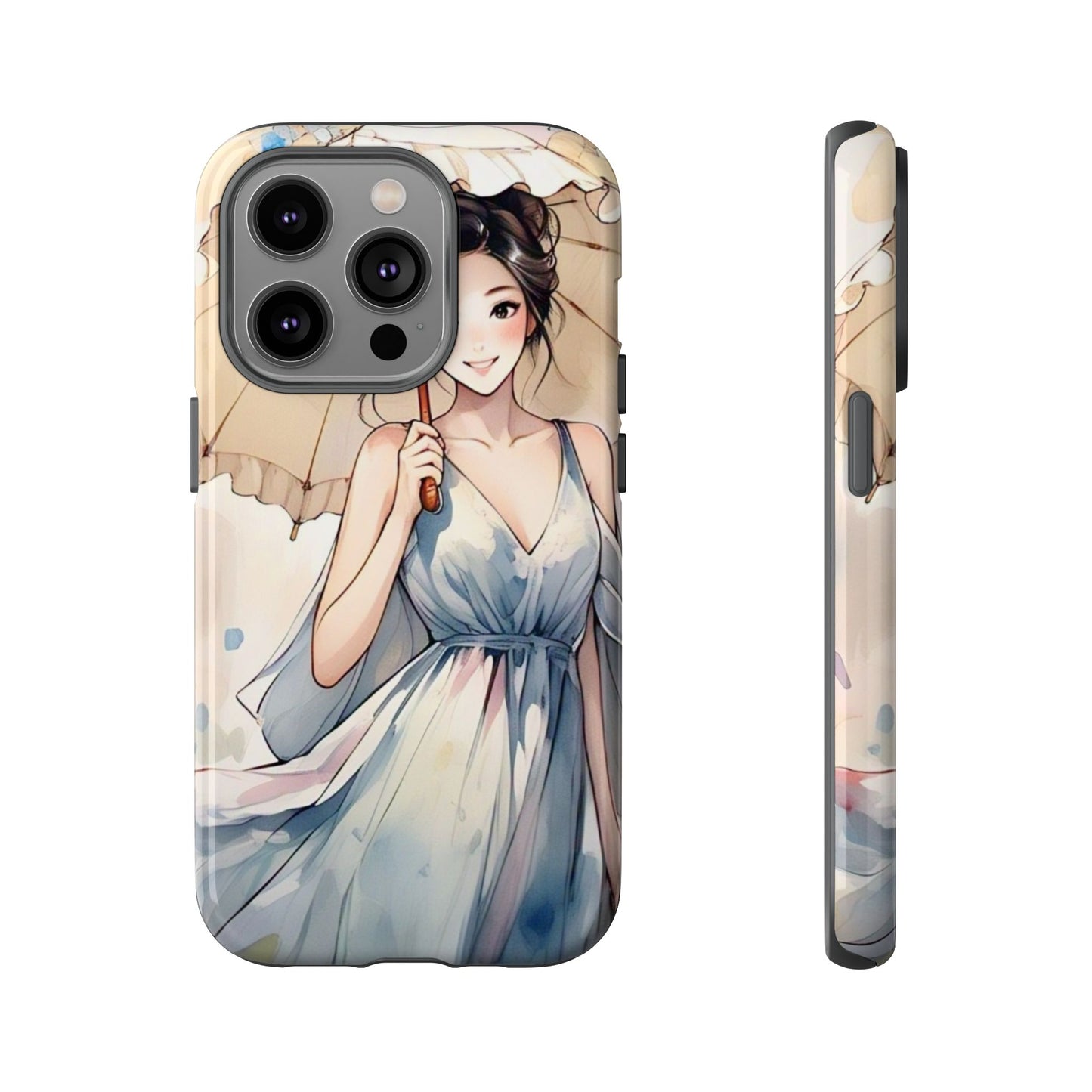 Elegant Floral Phone Case with Umbrella Design