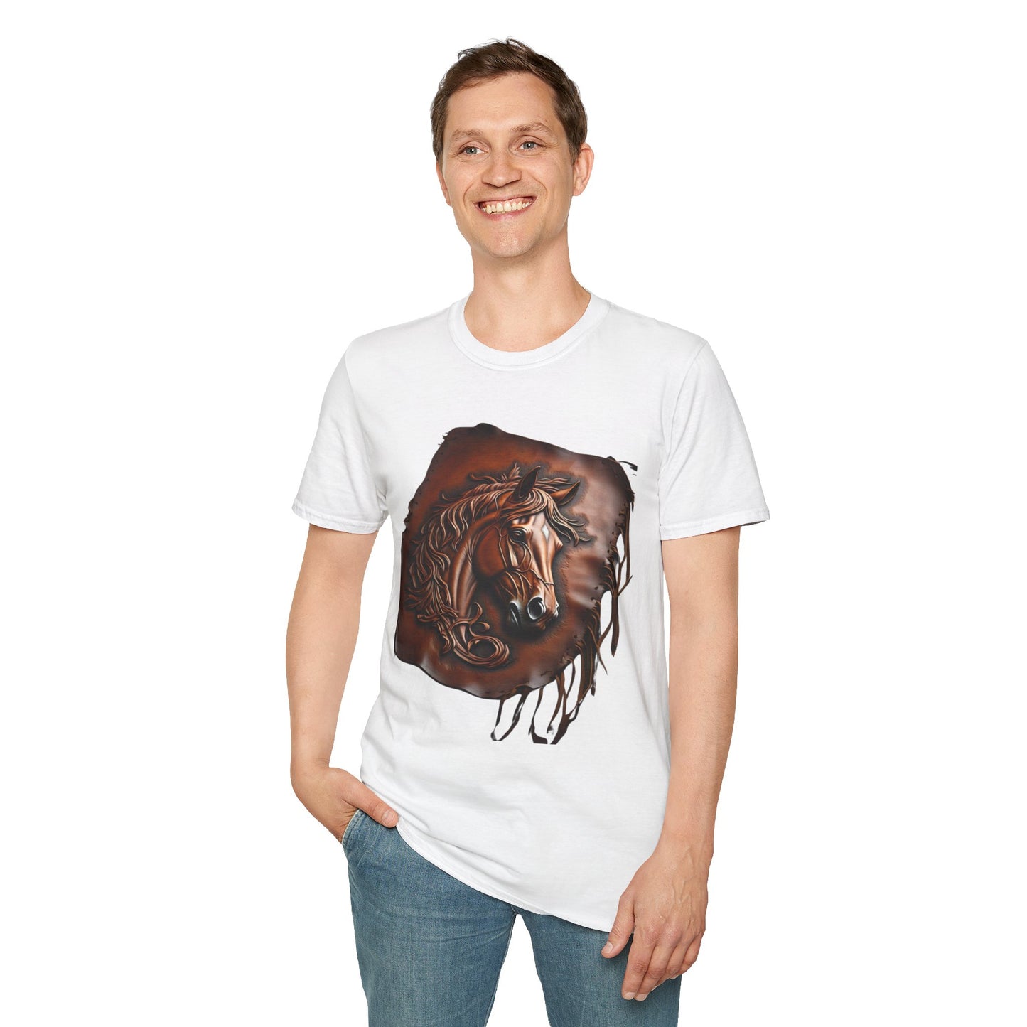 Rustic Horse Artwork Unisex Softstyle T-Shirt