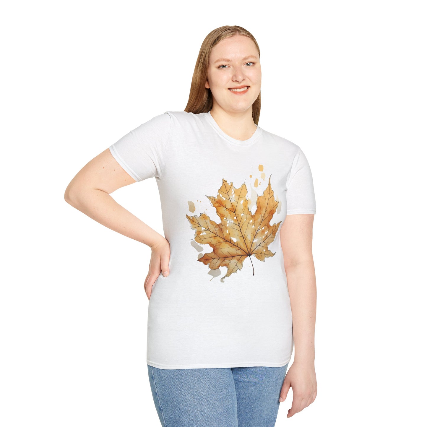 Autumn Leaf Unisex Softstyle T-Shirt - Cozy Fall Vibe Tee