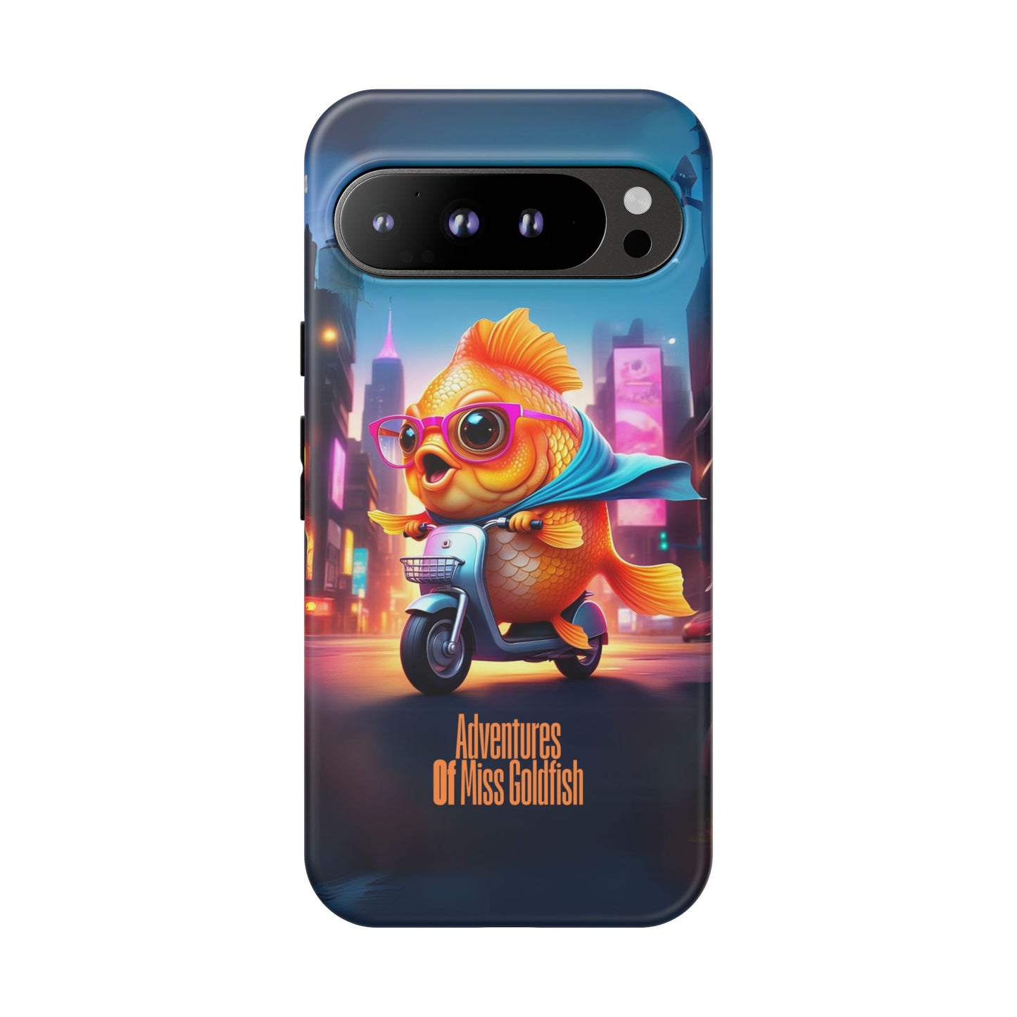 Adventures of Miss Goldfish Phone Case - Fun & Colorful Tough Cover for Fish Lovers