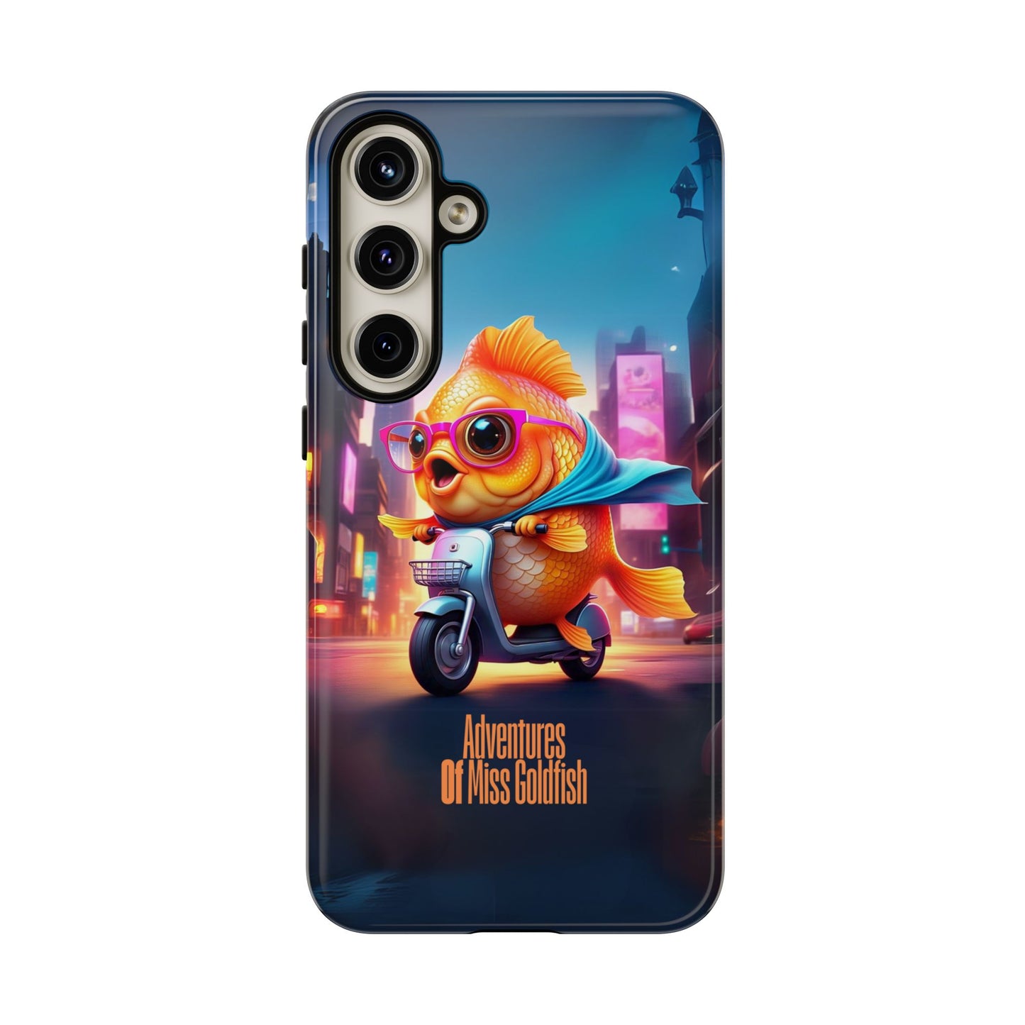 Adventures of Miss Goldfish Phone Case - Fun & Colorful Tough Cover for Fish Lovers