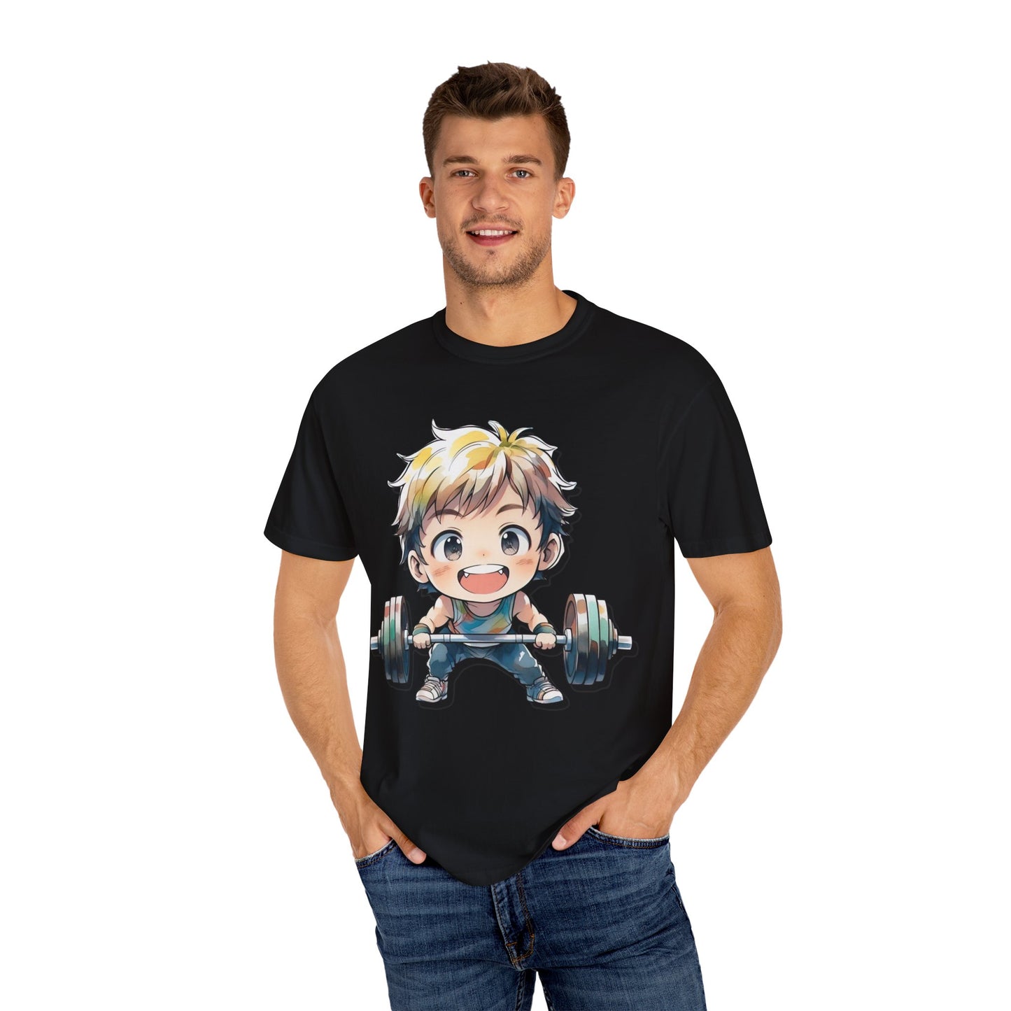 Cute Cartoon Weightlifter Unisex T-shirt - Perfect for Fitness Lovers