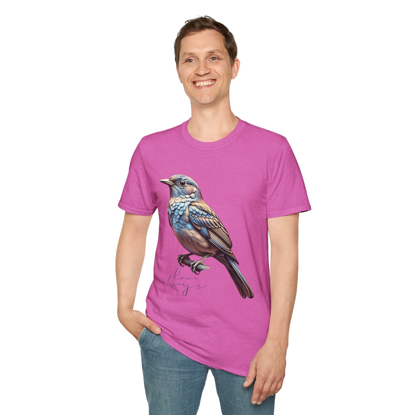 Nature-Inspired Bird Graphic T-Shirt for Soft Comfort