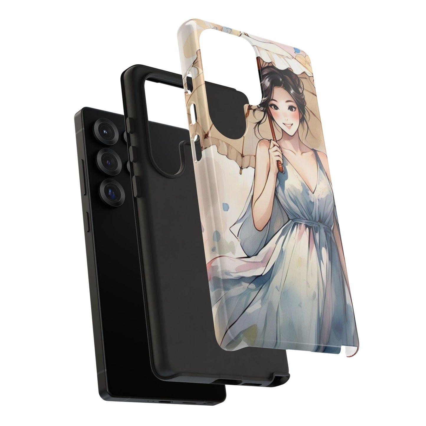 Elegant Floral Phone Case with Umbrella Design