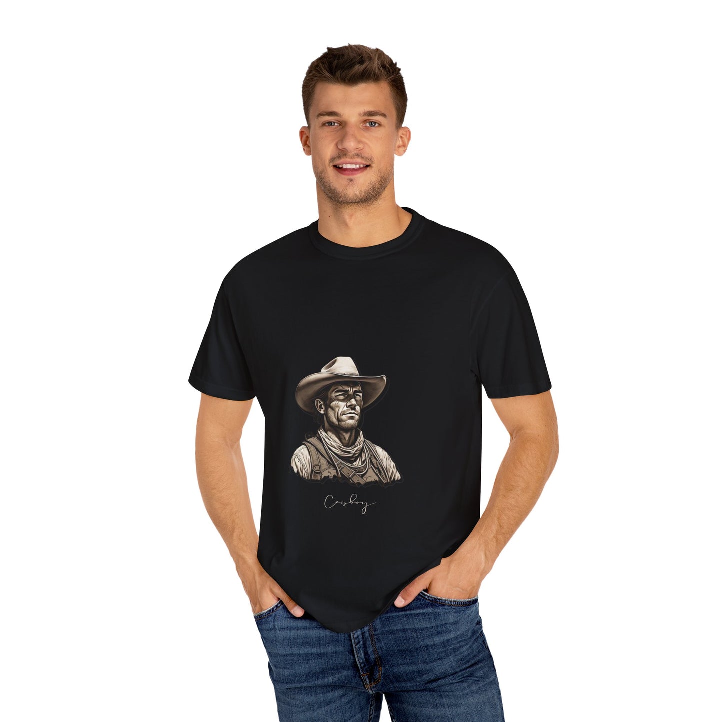 Rustic Cowboy Graphic T-Shirt for Western Aficionados