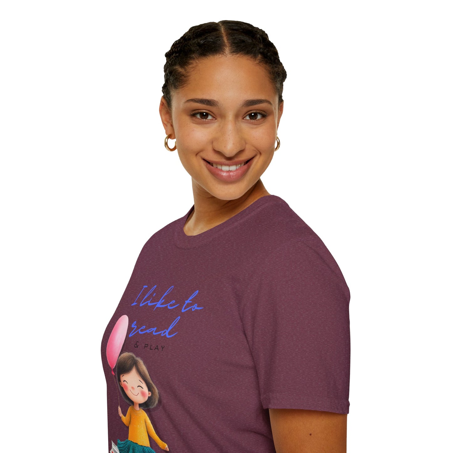 Women's Fun T-Shirt - "I Like to Read & Play"