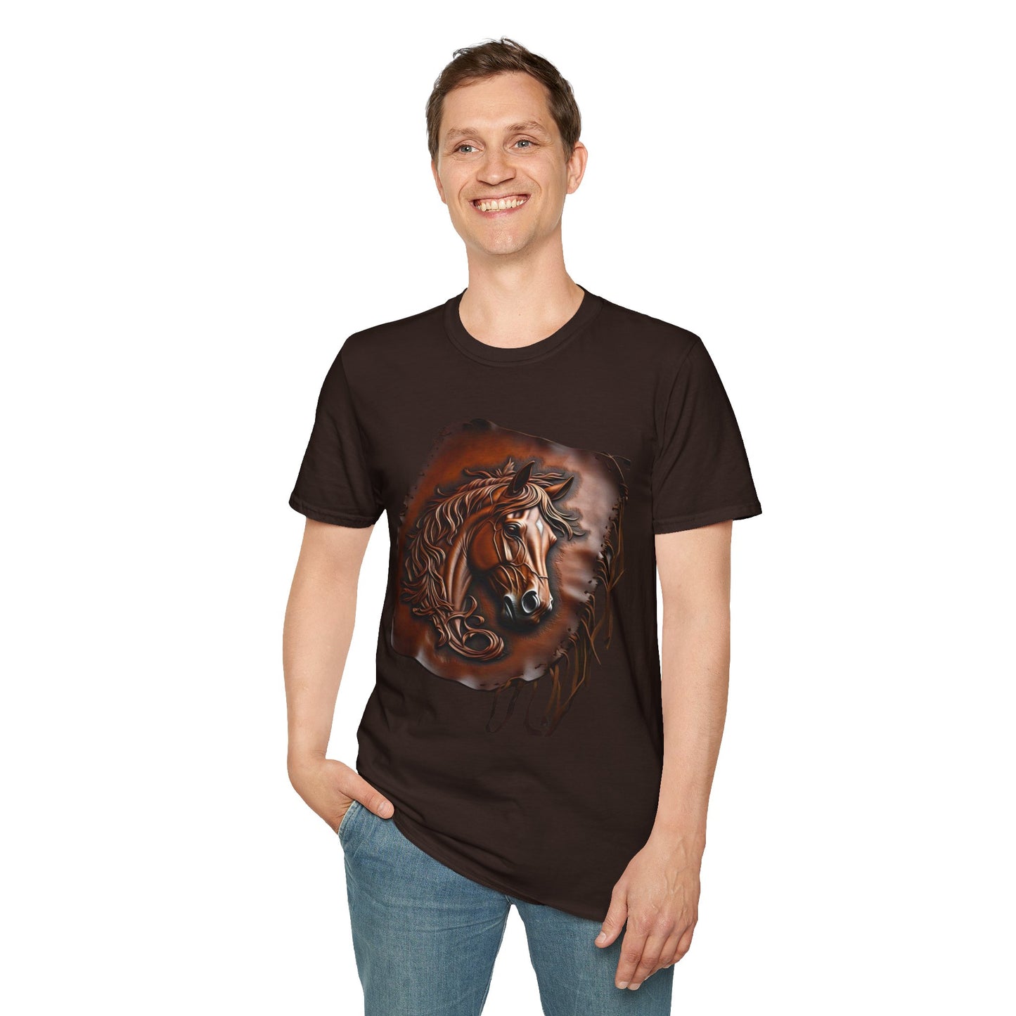 Rustic Horse Artwork Unisex Softstyle T-Shirt
