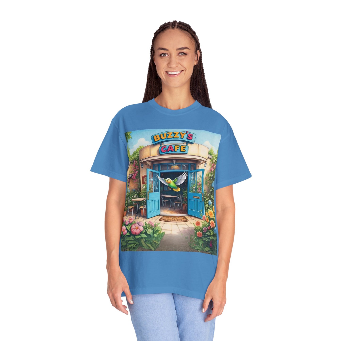 Buzzy's Cafe Unisex Garment-Dyed T-Shirt - Vibrant Summer Vibes