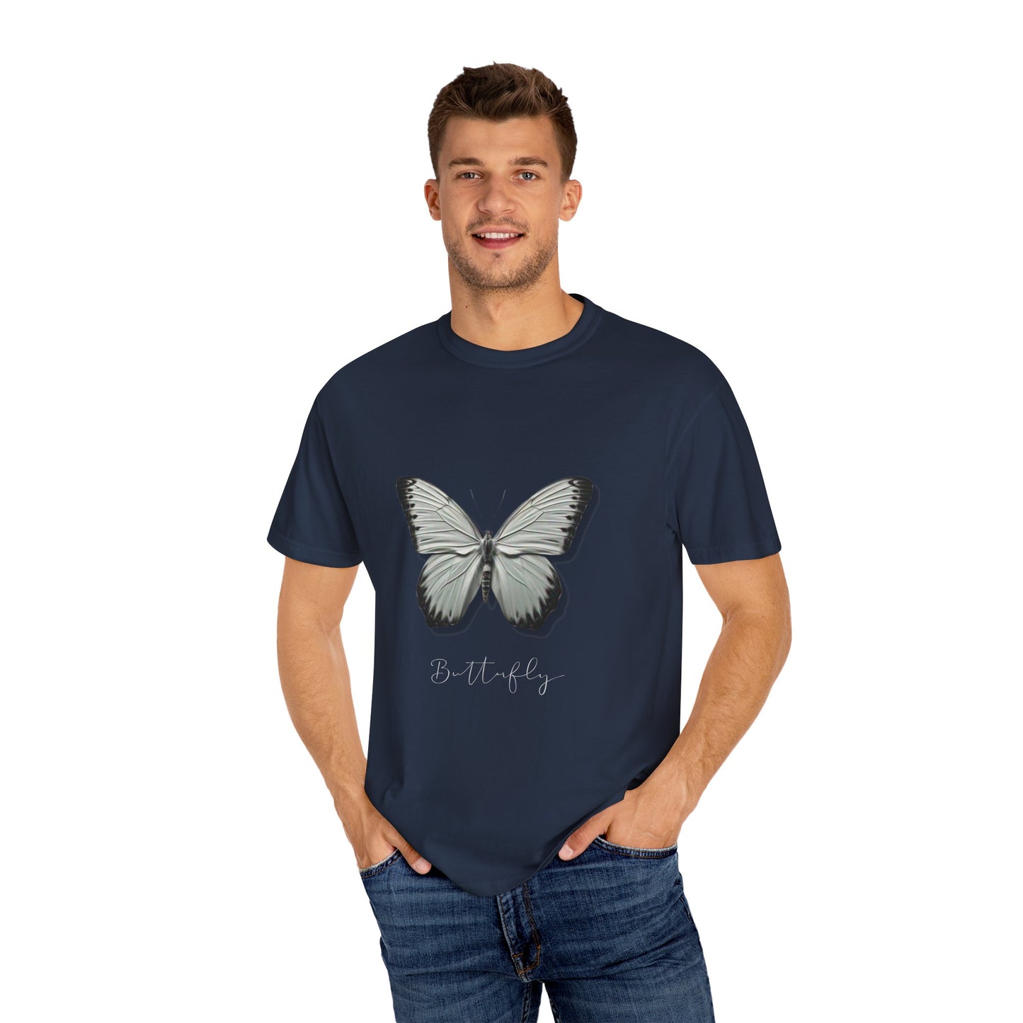 Butterfly Unisex Garment-Dyed T-Shirt – Nature-Inspired Casual Wear