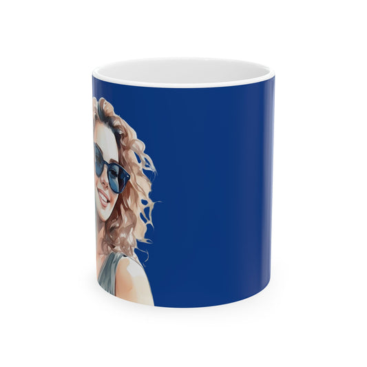 Stylish Woman Ceramic Mug - 11oz & 15oz Coffee Cup for Coffee Lovers
