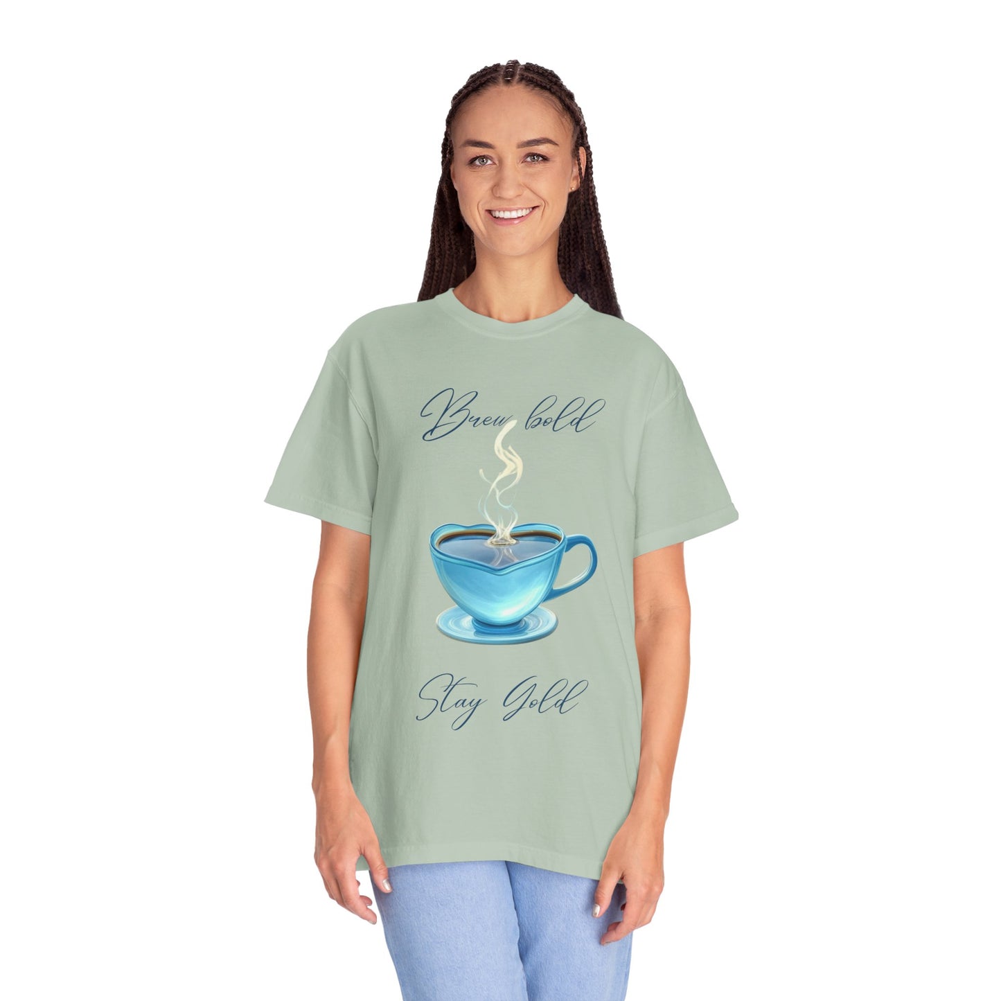Brew Bold Unisex Garment-Dyed T-Shirt - Coffee Lover's Design