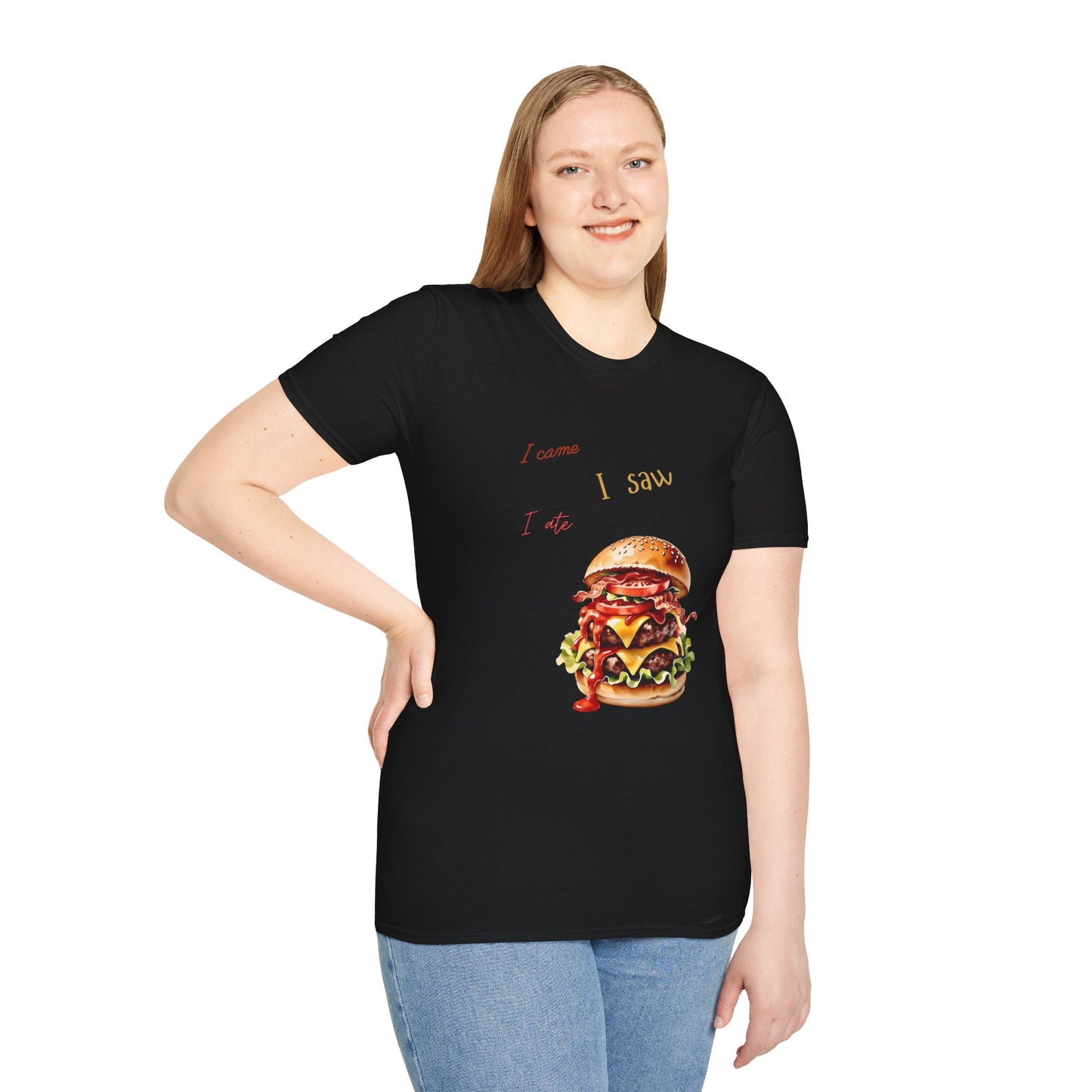 I Came, I Ate Burger Graphic Unisex Softstyle T-Shirt