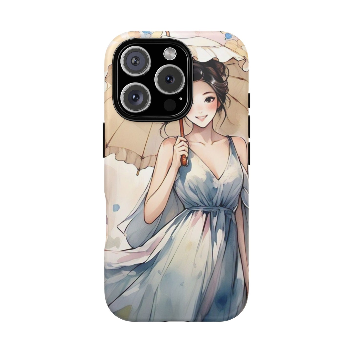 Elegant Floral Phone Case with Umbrella Design