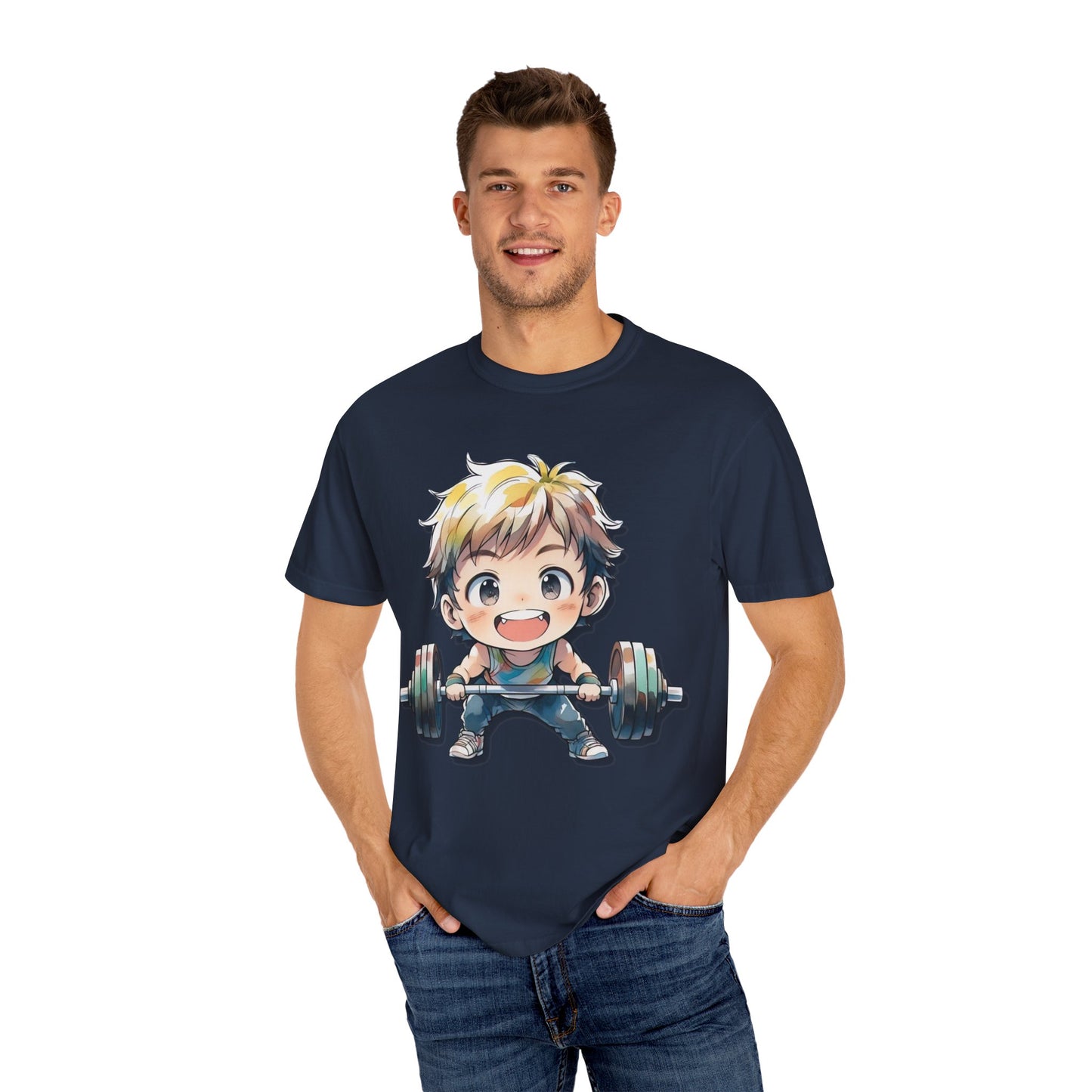 Cute Cartoon Weightlifter Unisex T-shirt - Perfect for Fitness Lovers