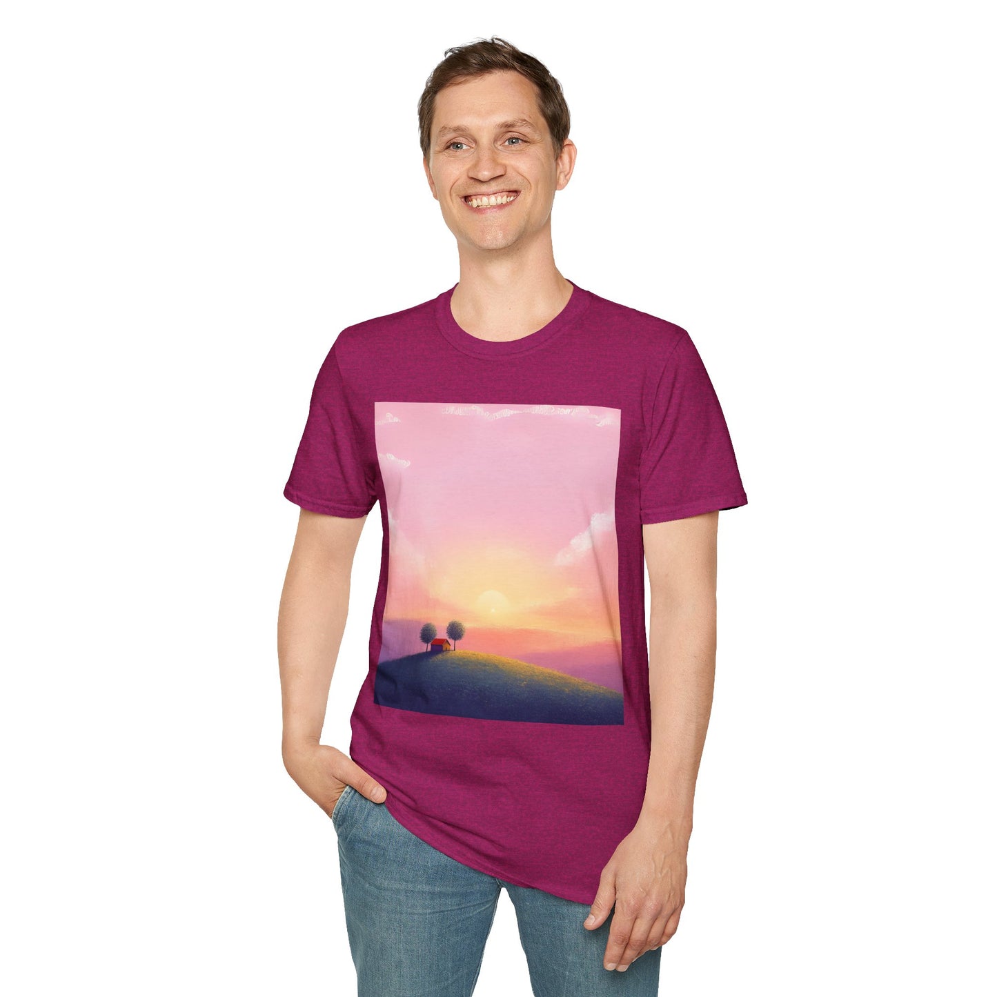 Serene Sunset Unisex Softstyle T-Shirt - Perfect for Nature Lovers