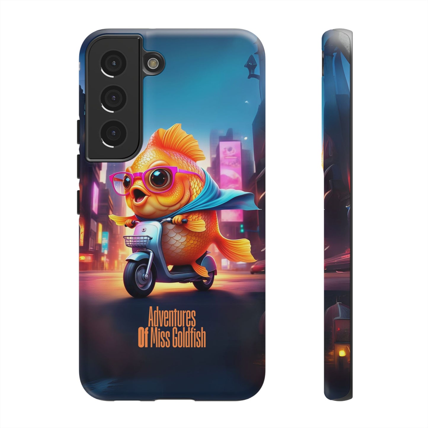 Adventures of Miss Goldfish Phone Case - Fun & Colorful Tough Cover for Fish Lovers