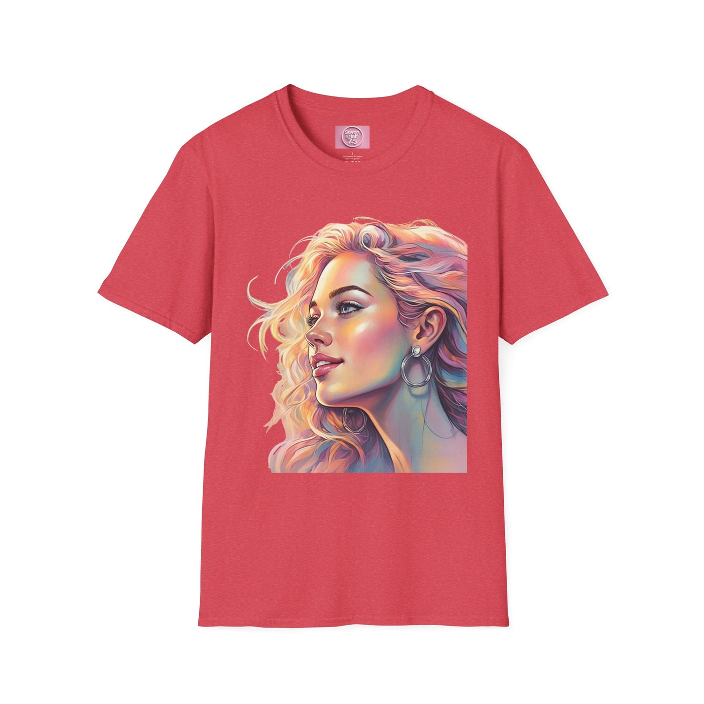 Artistic Women's Portrait T-Shirt - Women's Softstyle Tee for Creative Souls