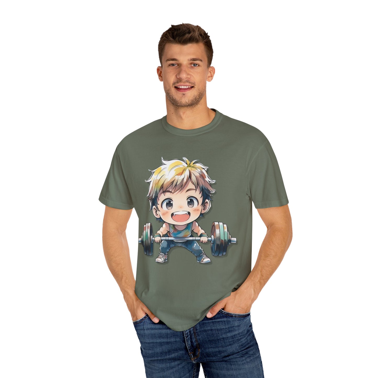 Cute Cartoon Weightlifter Unisex T-shirt - Perfect for Fitness Lovers