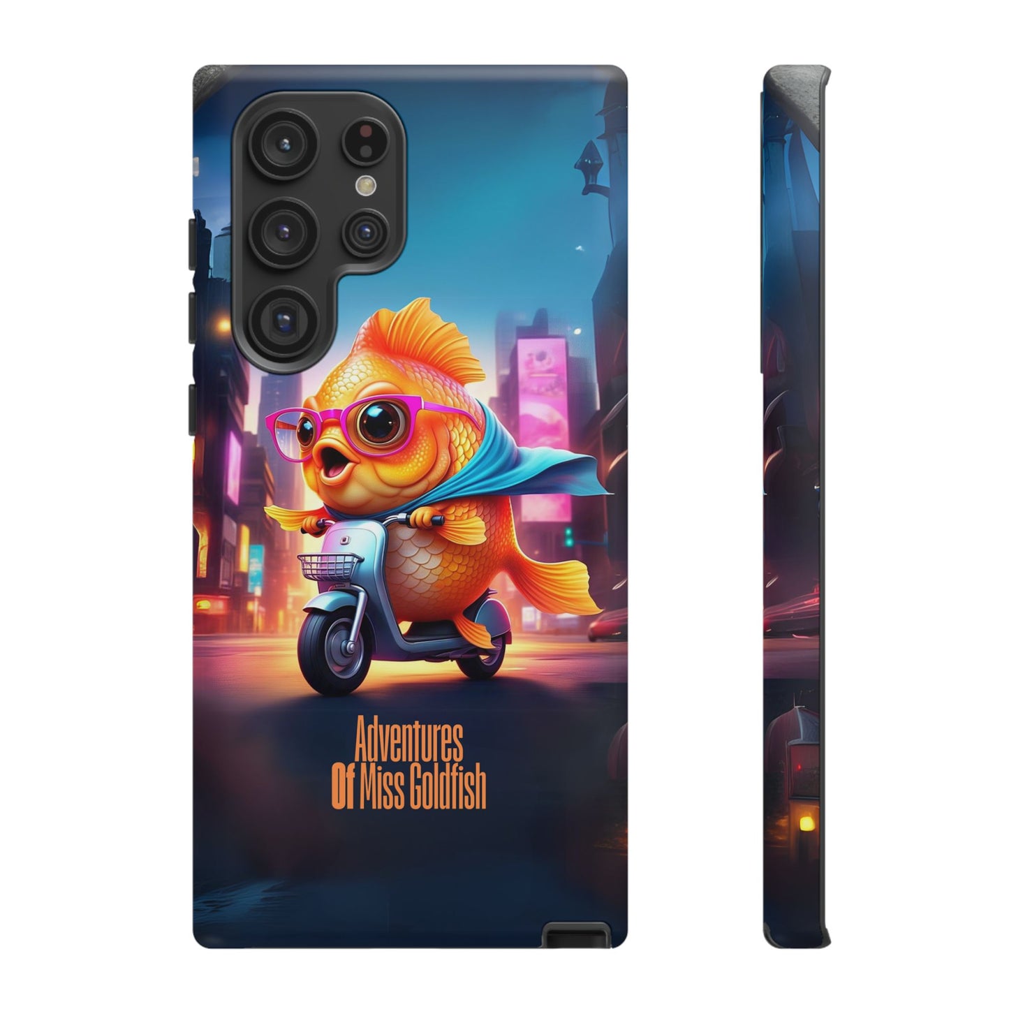 Adventures of Miss Goldfish Phone Case - Fun & Colorful Tough Cover for Fish Lovers