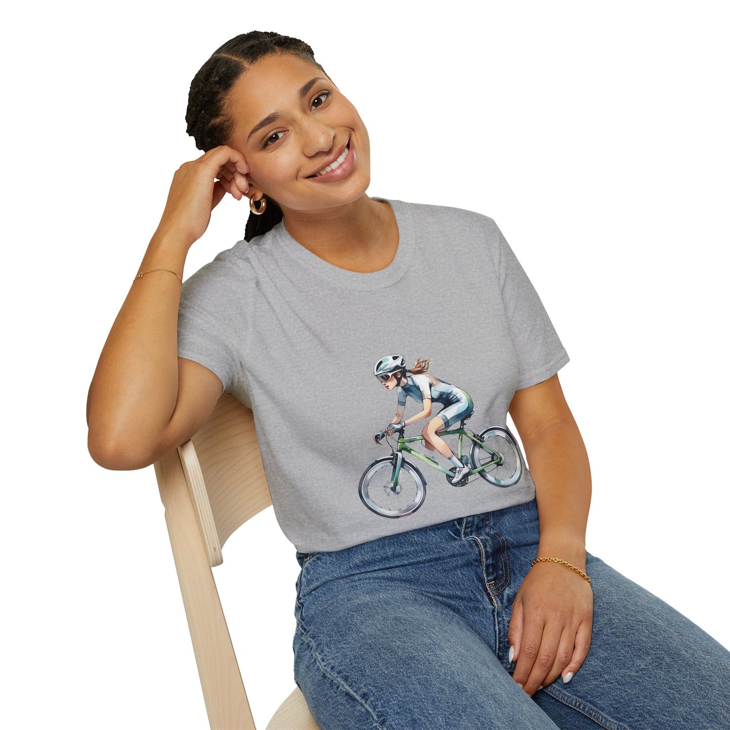 Cycling Enthusiast Softstyle T-Shirt – Sporty Graphic Tee for Bikers