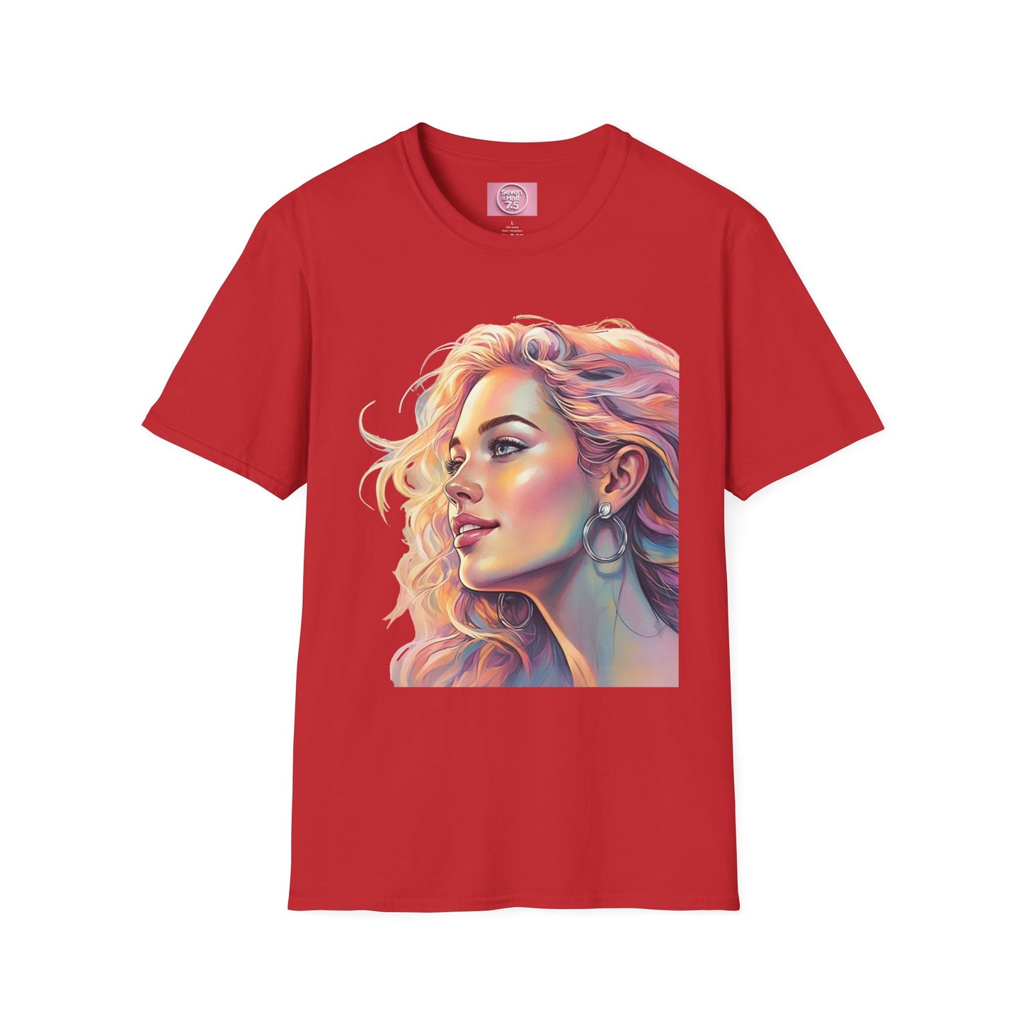 Artistic Women's Portrait T-Shirt - Women's Softstyle Tee for Creative Souls