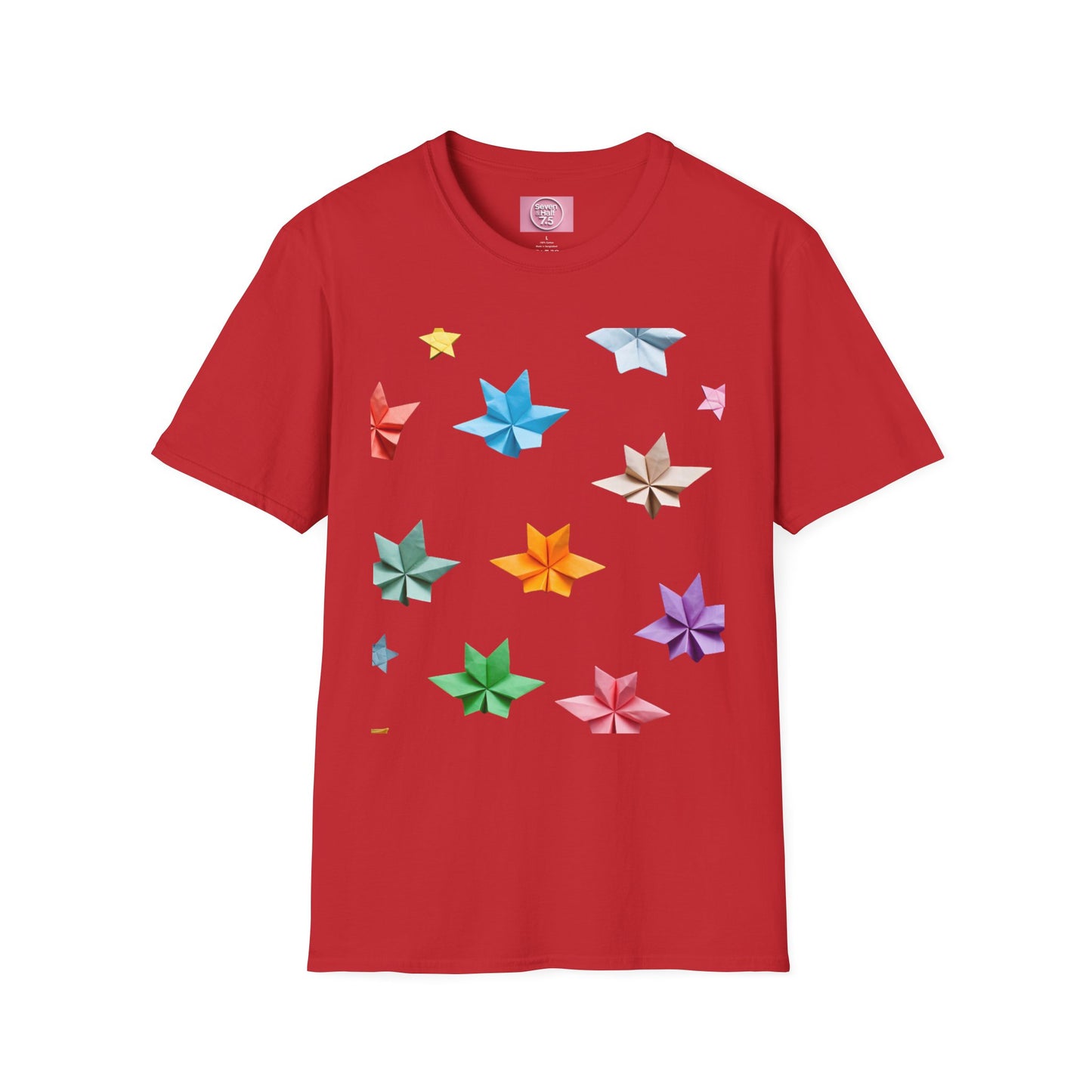 Origami Star Unisex Softstyle T-Shirt - Colorful Paper Art Tee for Creative Souls