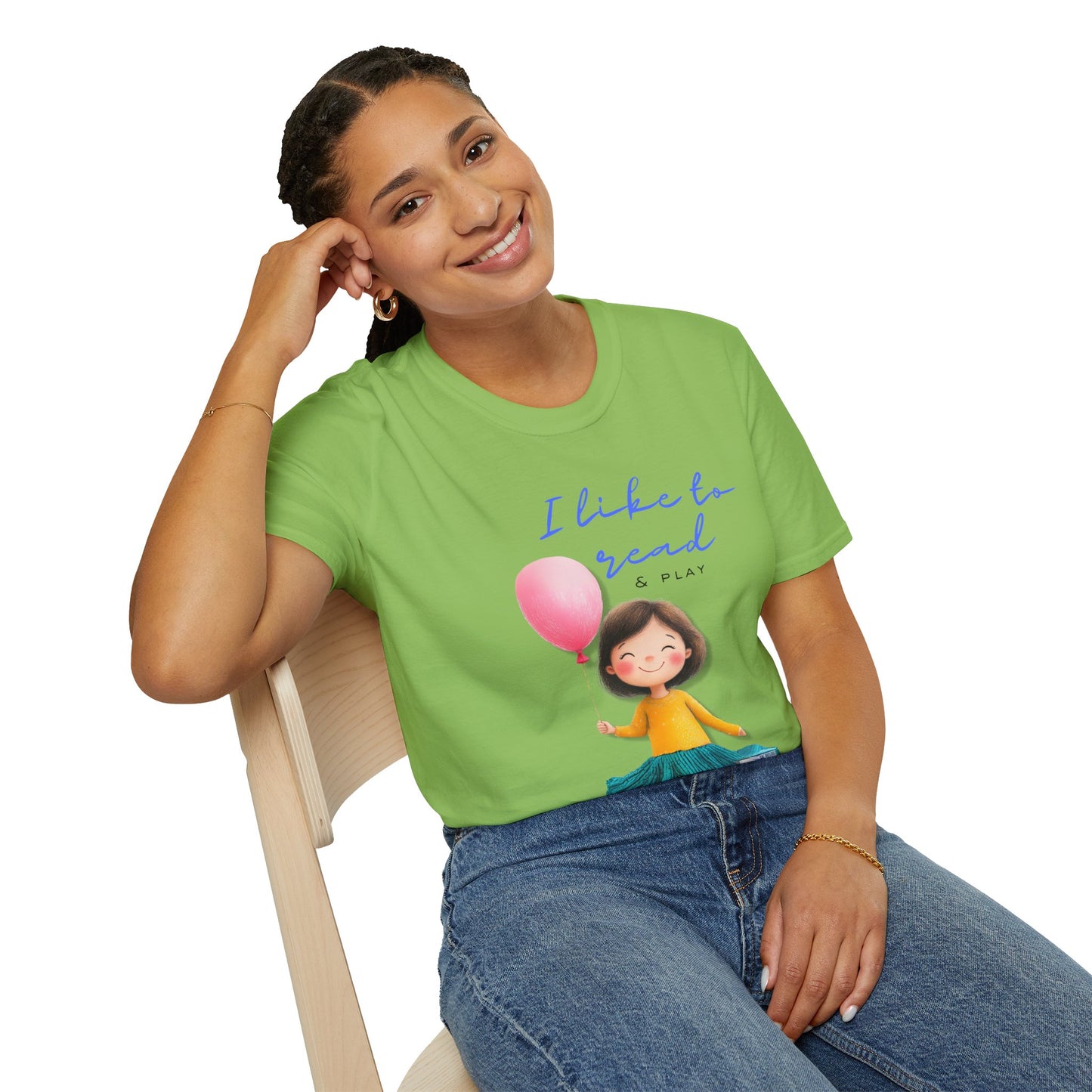 Women's Fun T-Shirt - "I Like to Read & Play"