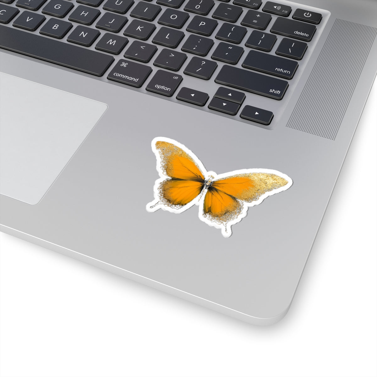 Elegant Butterfly Kiss-Cut Stickers - Gold & Orange Art for Personalization