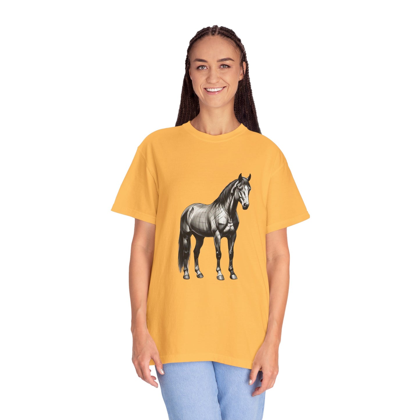 Equestrian Vibe Unisex Garment-Dyed T-Shirt - Horse Design
