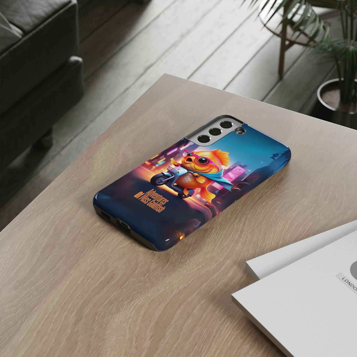 Adventures of Miss Goldfish Phone Case - Fun & Colorful Tough Cover for Fish Lovers