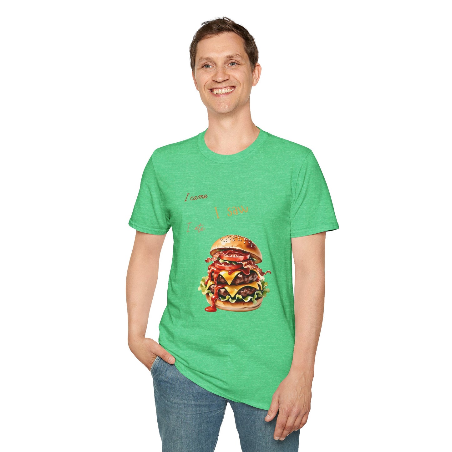 I Came, I Ate Burger Graphic Unisex Softstyle T-Shirt
