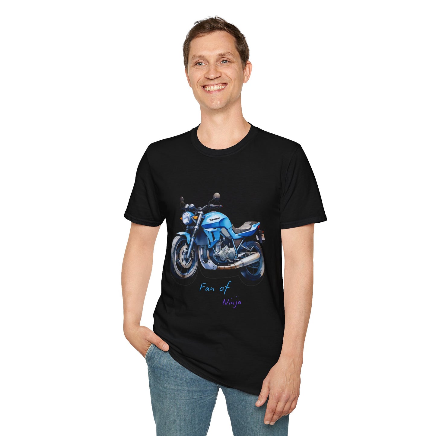 Unisex Softstyle T-Shirt - 'Fan of Ninja' Motorcycle Graphic Tee for Riders