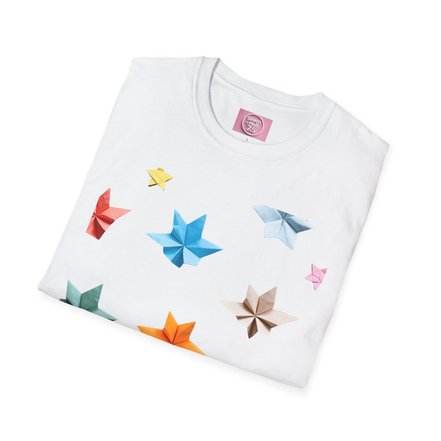 Origami Star Unisex Softstyle T-Shirt - Colorful Paper Art Tee for Creative Souls