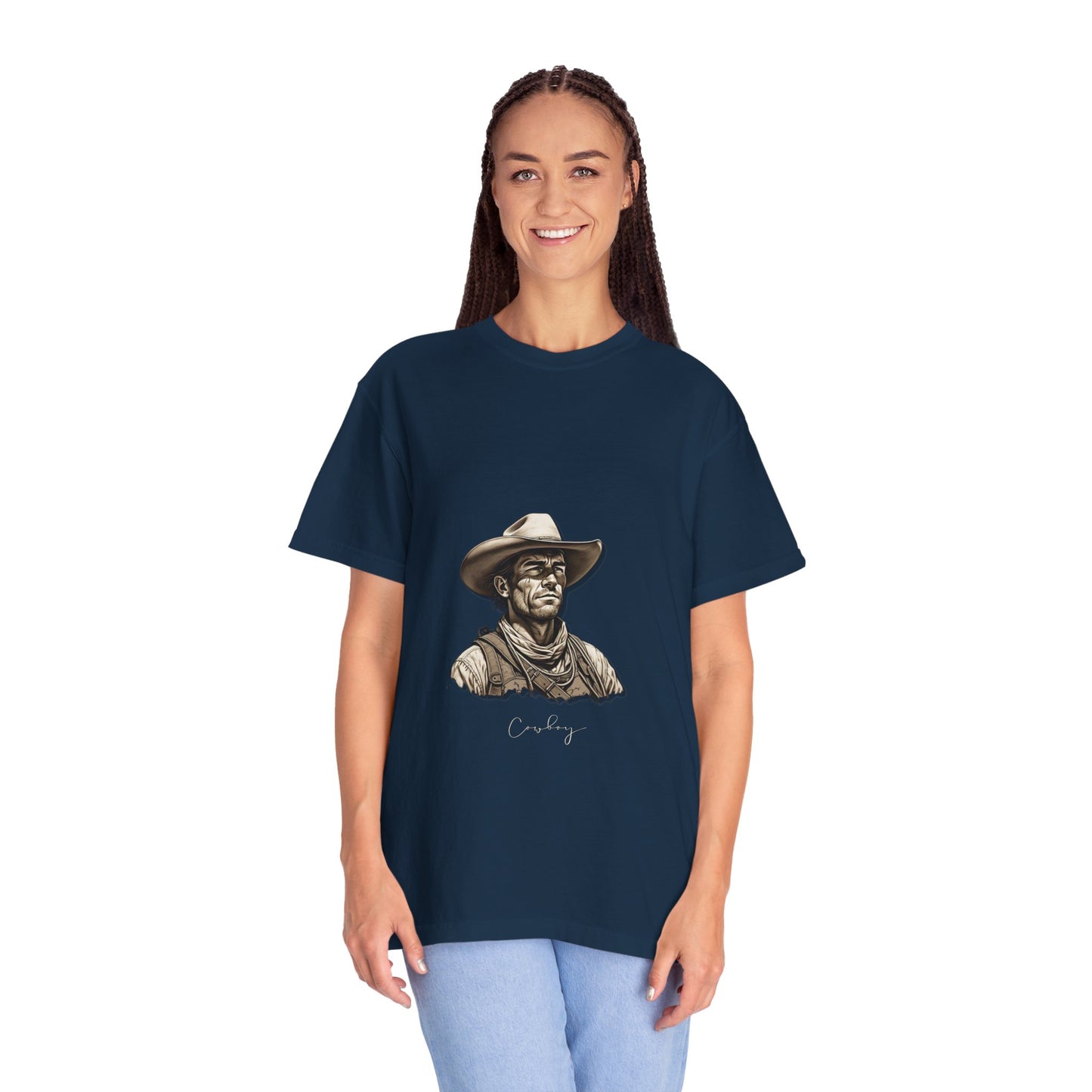 Rustic Cowboy Graphic T-Shirt for Western Aficionados