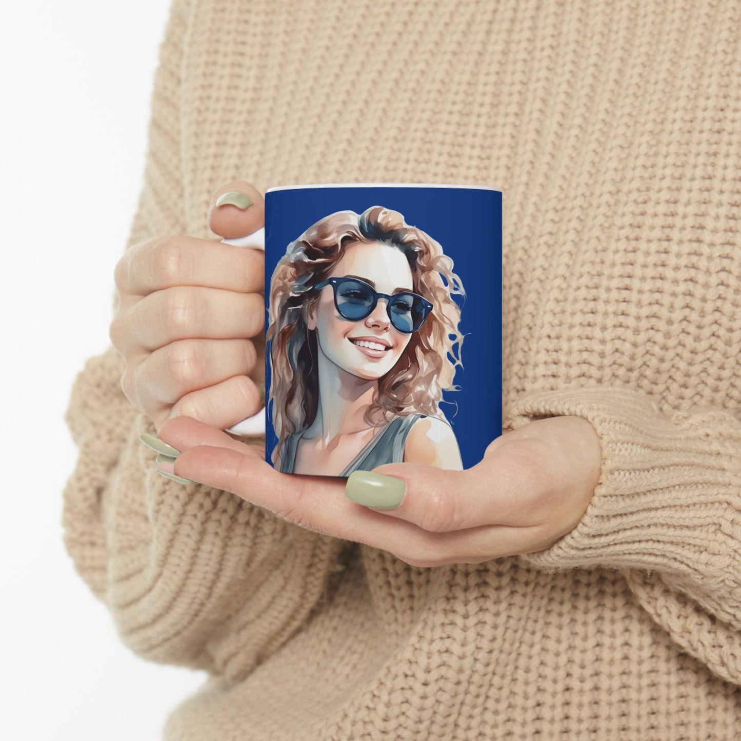 Stylish Woman Ceramic Mug - 11oz & 15oz Coffee Cup for Coffee Lovers