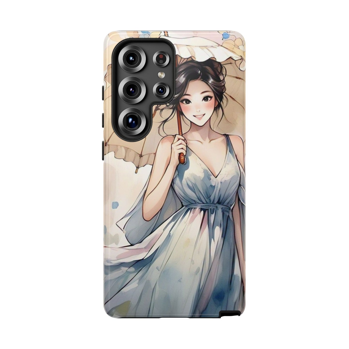 Elegant Floral Phone Case with Umbrella Design
