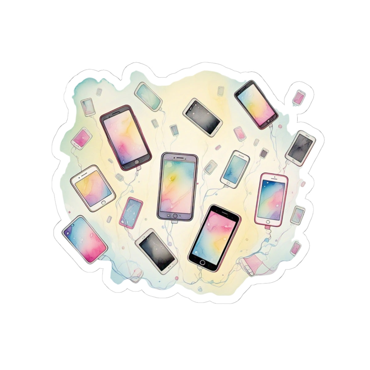 Colorful Phone Stickers - Whimsical Tech Art