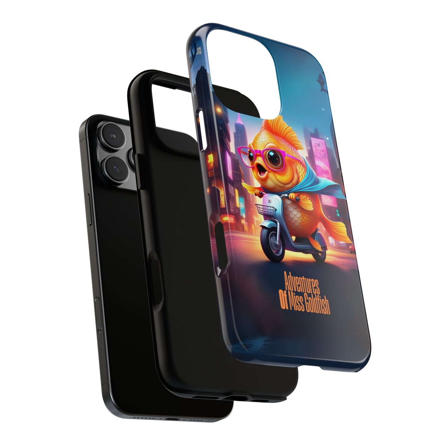 Adventures of Miss Goldfish Phone Case - Fun & Colorful Tough Cover for Fish Lovers