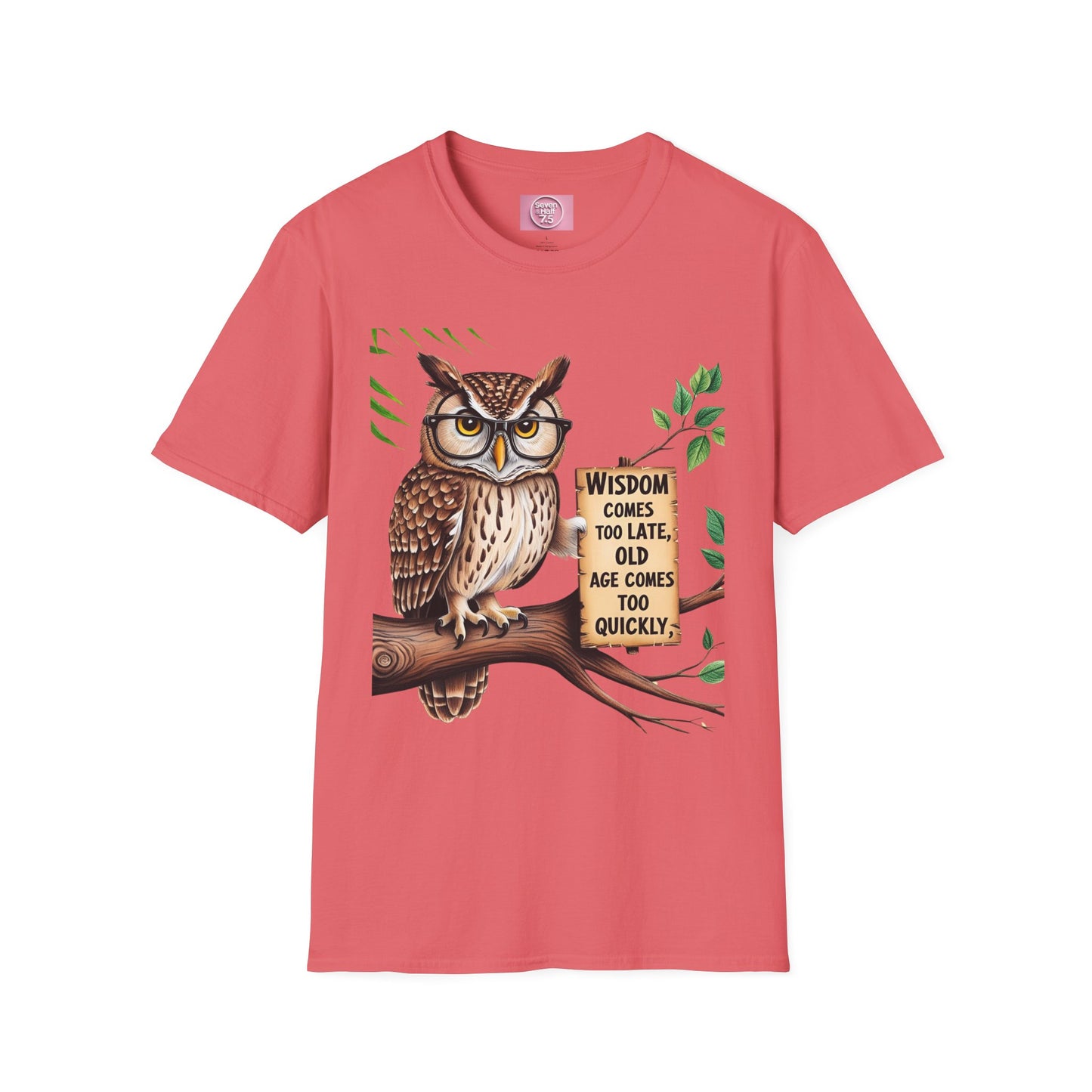Wisdom Owl Unisex Softstyle T-Shirt - Inspirational Nature Tee