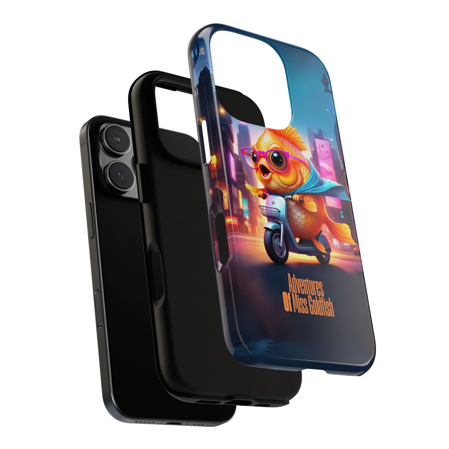 Adventures of Miss Goldfish Phone Case - Fun & Colorful Tough Cover for Fish Lovers