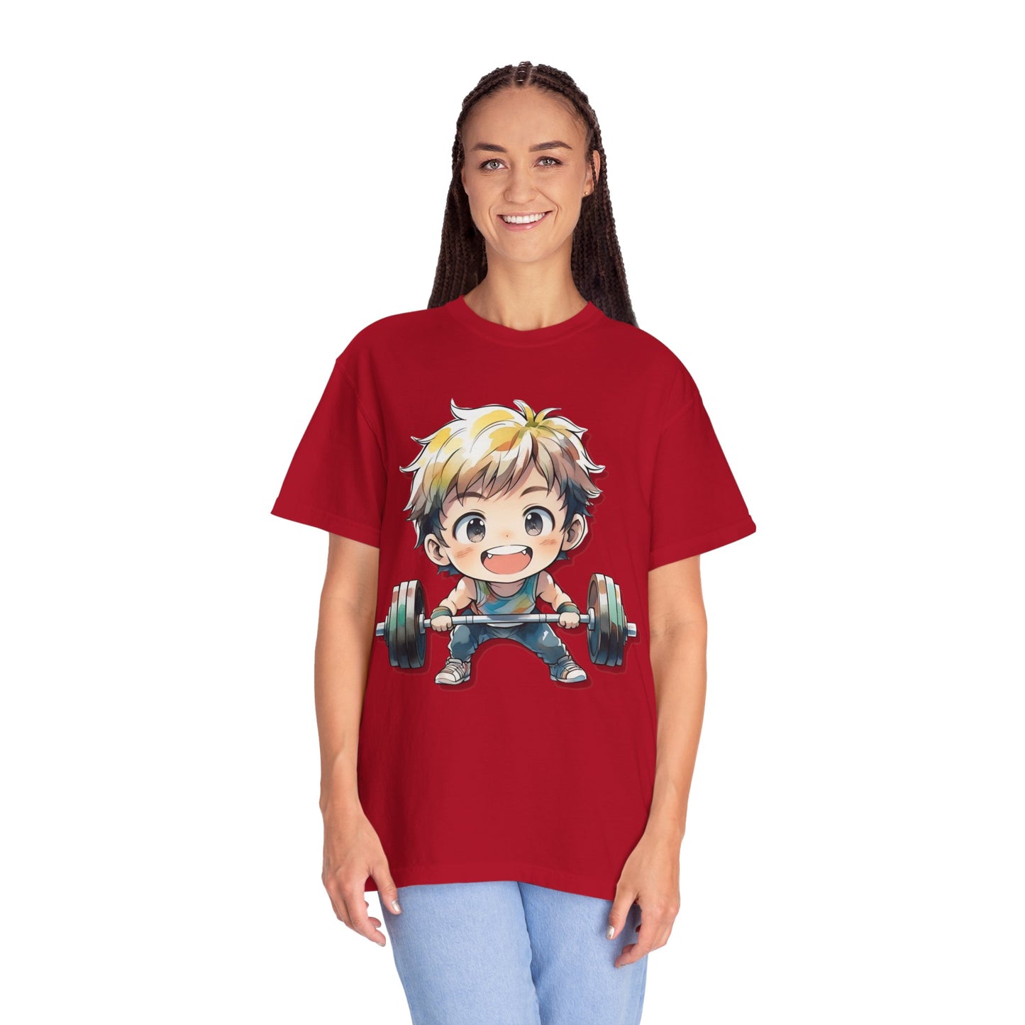 Cute Cartoon Weightlifter Unisex T-shirt - Perfect for Fitness Lovers