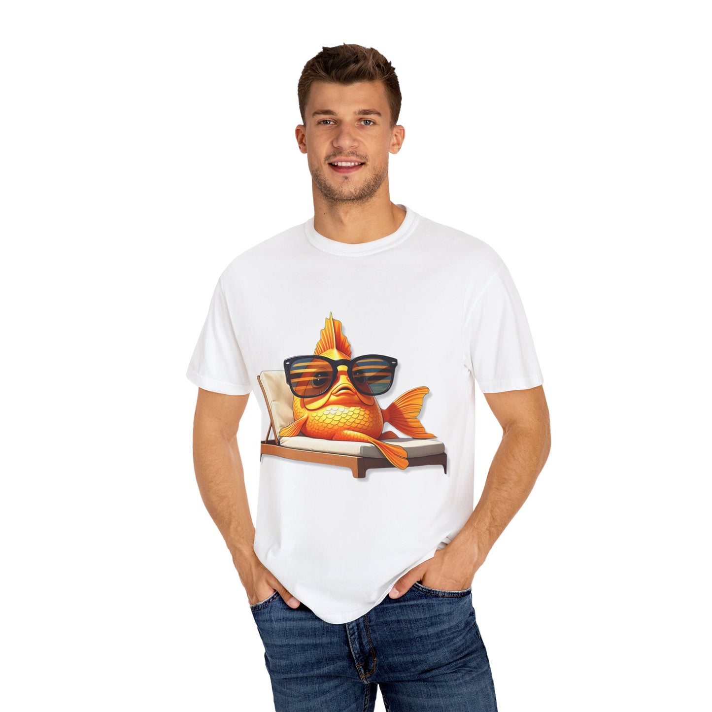 Chillin' Goldfish Unisex Garment-Dyed T-shirt