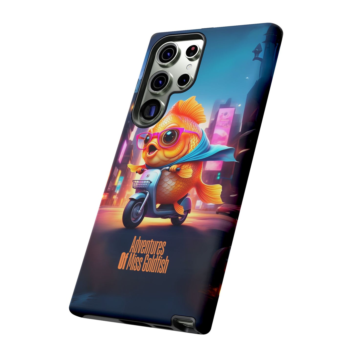 Adventures of Miss Goldfish Phone Case - Fun & Colorful Tough Cover for Fish Lovers