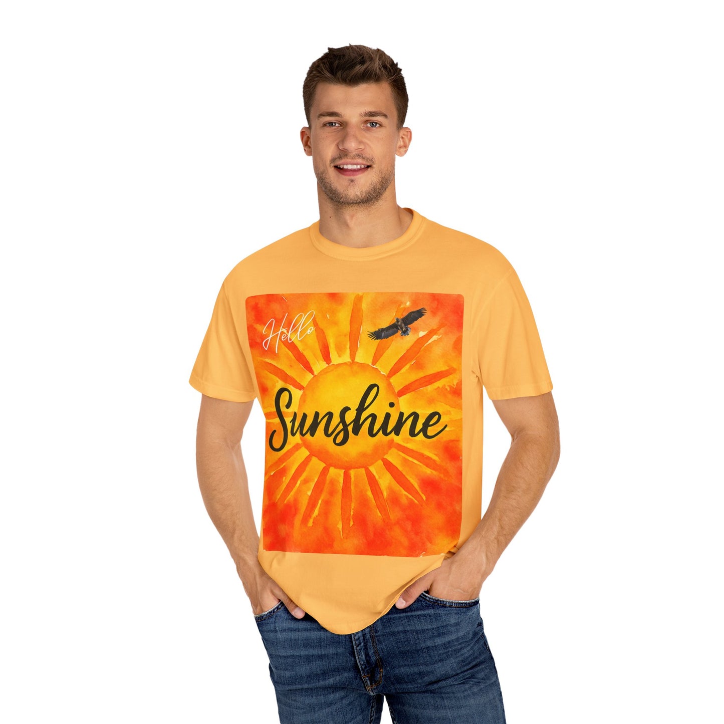 Hello Sunshine Unisex Garment-Dyed T-Shirt - Bright and Cheerful Summer Tee