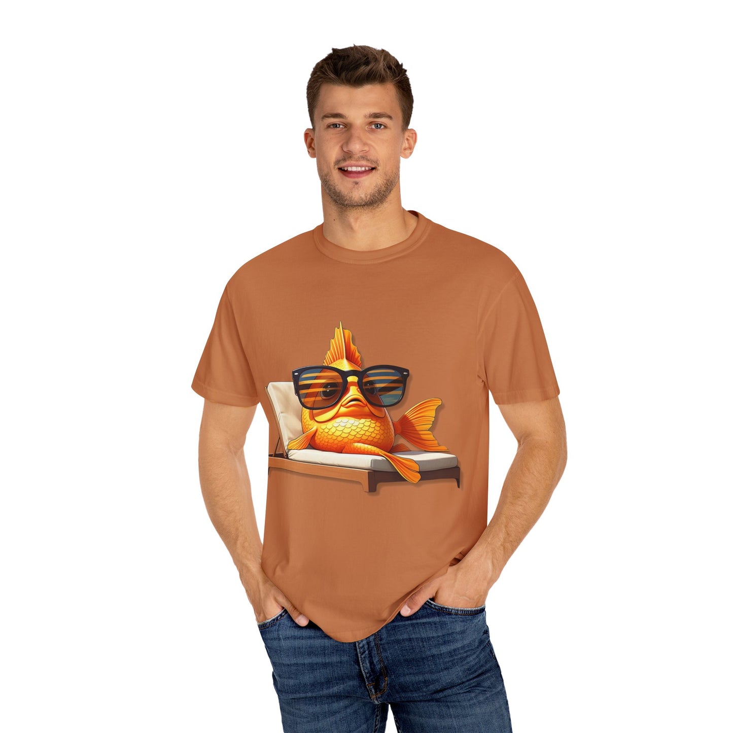 Chillin' Goldfish Unisex Garment-Dyed T-shirt
